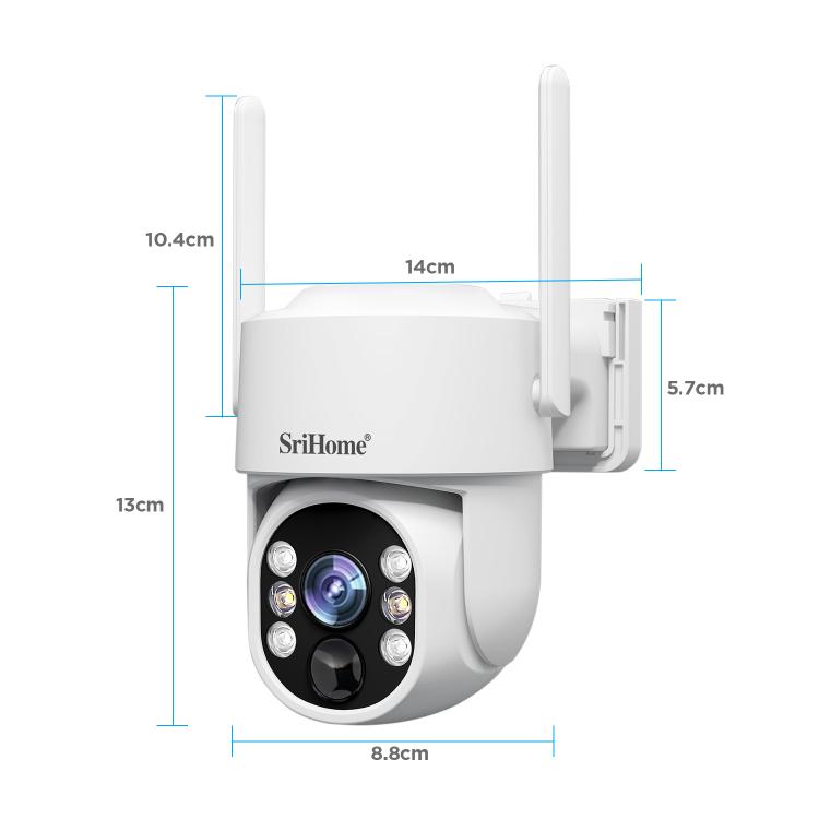 SriHome DH005 4MP 2K Low Power Consumption Wireless Security Camera System with Solar Panel