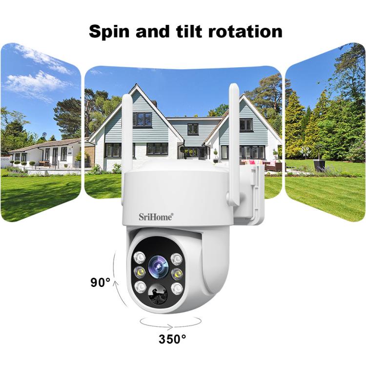 SriHome DH005 4MP 2K Low Power Consumption Wireless Security Camera System with Solar Panel
