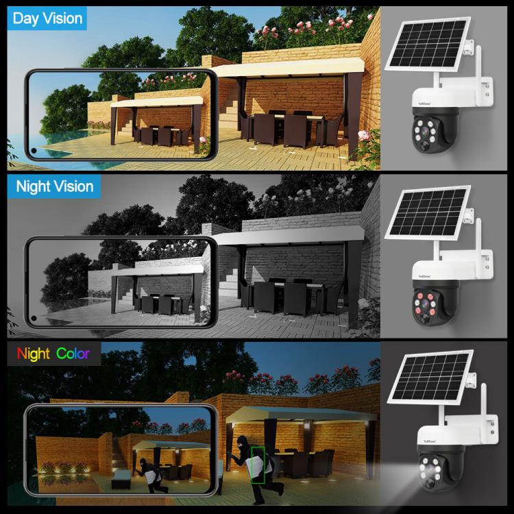 SriHome DH006 4MP 2K Low Power Consumption Wireless Security Camera System with Solar Panel