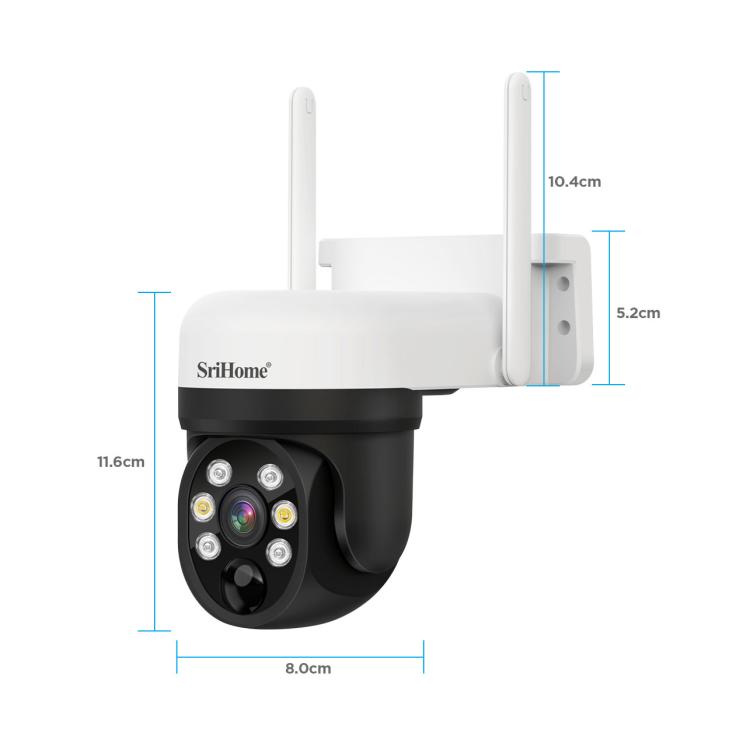SriHome DH006 4MP 2K Low Power Consumption Wireless Security Camera System with Solar Panel