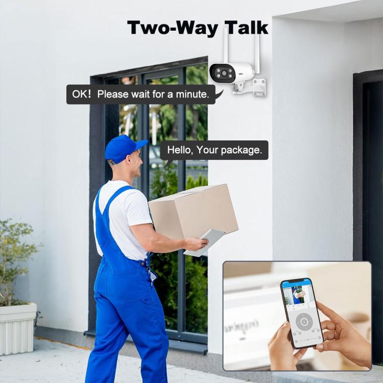 Srihome SH037 5MP Outdoor Waterproof Security HD Camera, Supports Two-Way Audio and Color Night Vision