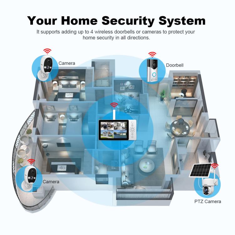 SriHome DH051+DH002 4MP HD Smart WiFi Video PIR Visual Doorbell Set