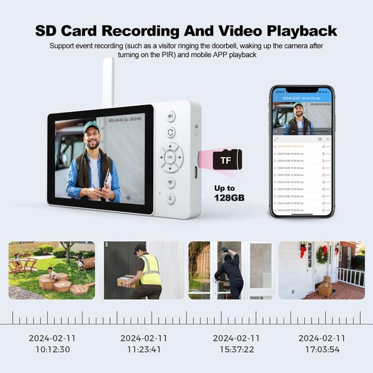 SriHome DH051+DH002 4MP HD Smart WiFi Video PIR Visual Doorbell Set