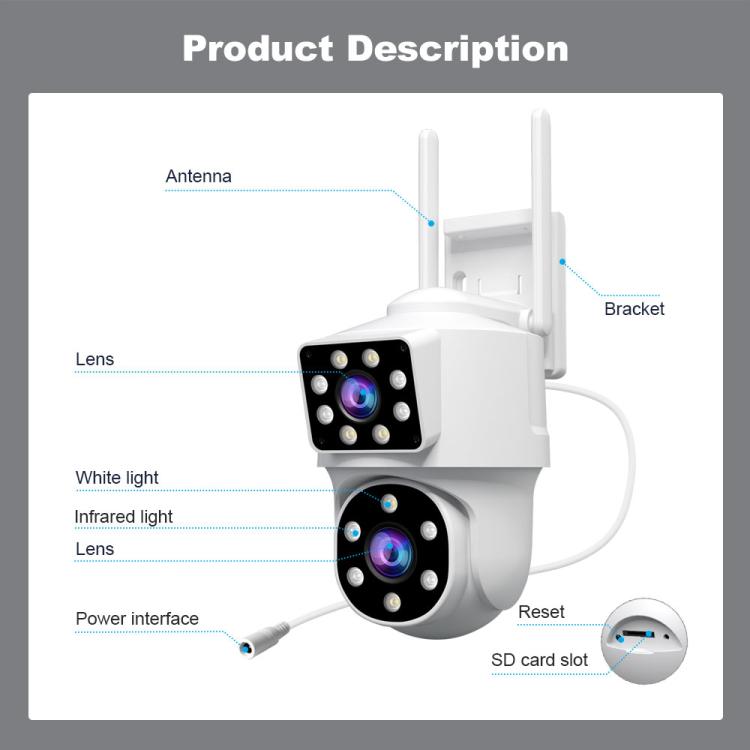 Srihome SH063 4MP Dual Lens Panoramic Surveillance HD Camera