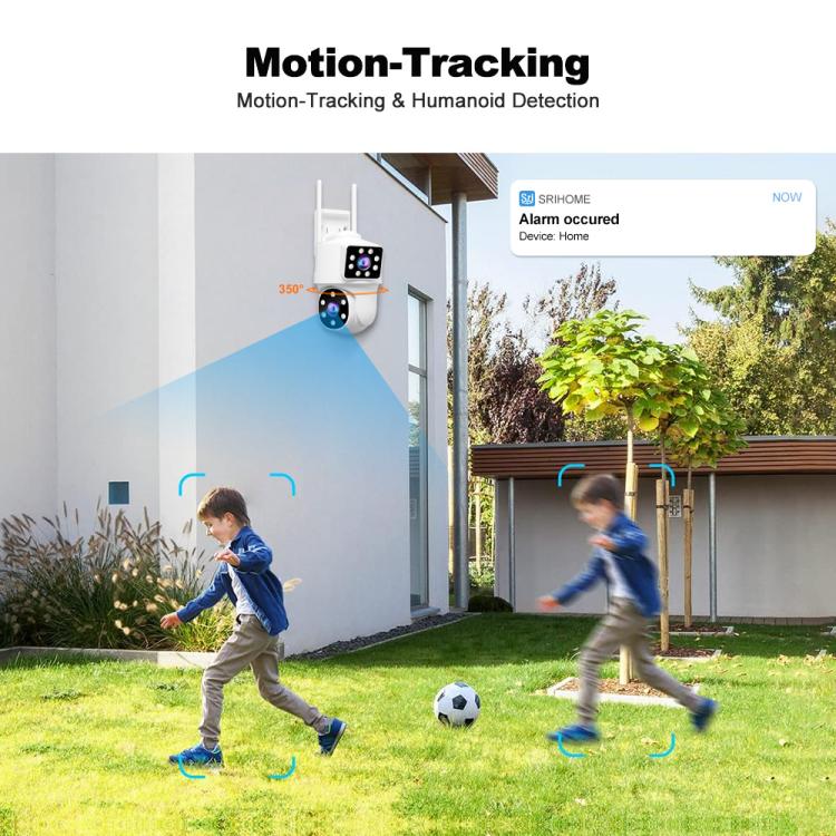 Srihome SH063 4MP Dual Lens Panoramic Surveillance HD Camera