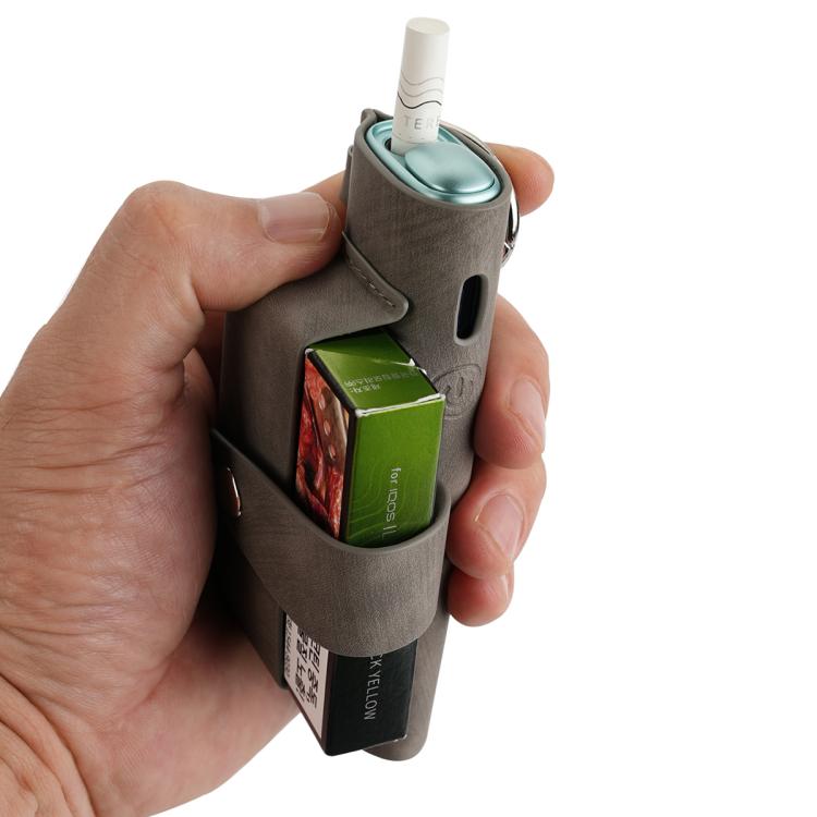 Portable Retro Pattern Electronic Cigarette and Cigarette Leather Case with Hook