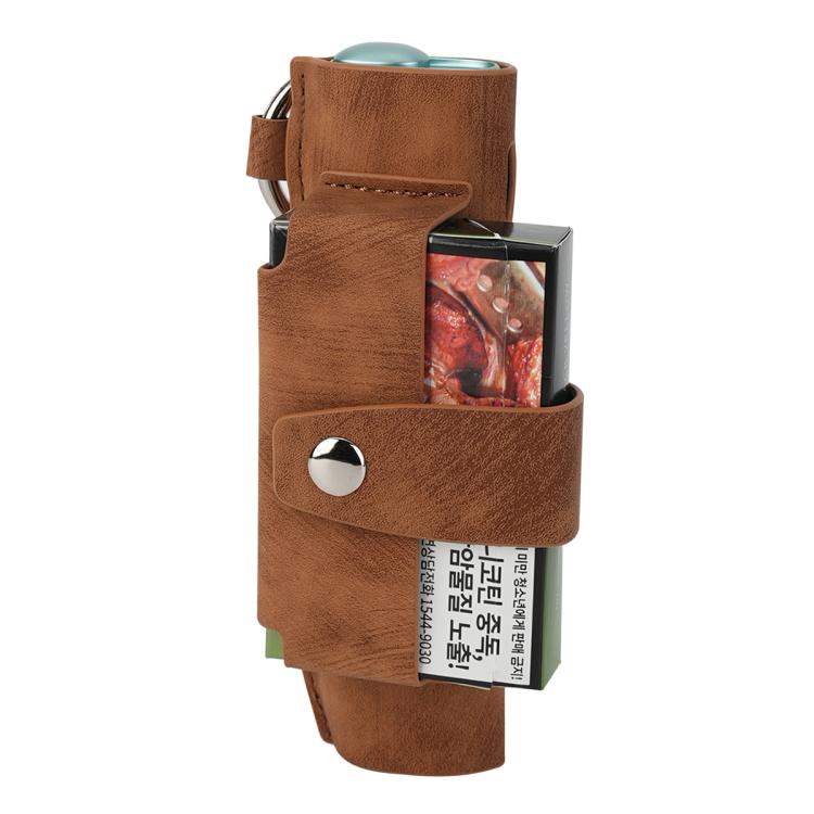 Portable Retro Pattern Electronic Cigarette and Cigarette Leather Case with Hook