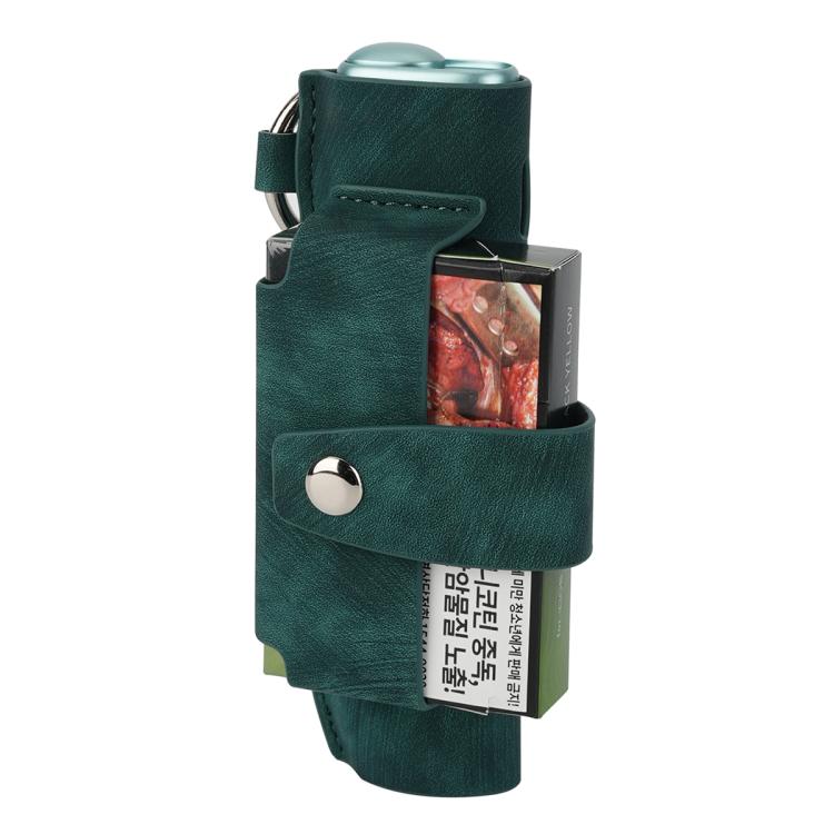 Portable Retro Pattern Electronic Cigarette and Cigarette Leather Case with Hook