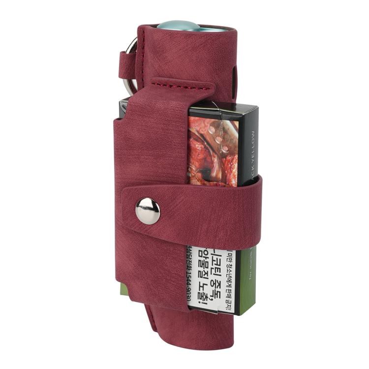 Portable Retro Pattern Electronic Cigarette and Cigarette Leather Case with Hook