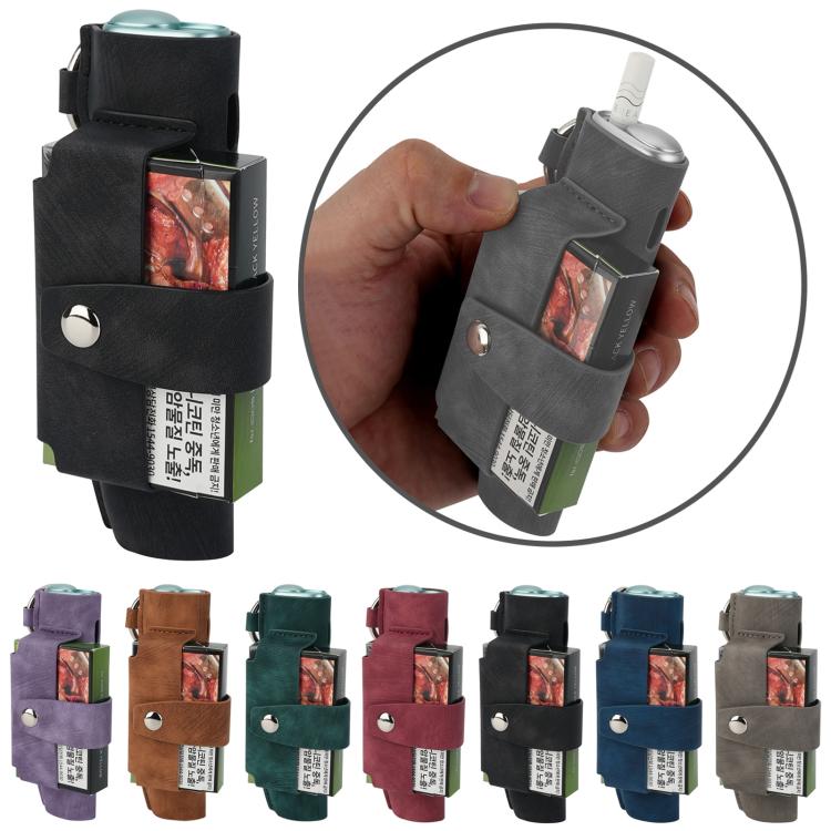 Portable Retro Pattern Electronic Cigarette and Cigarette Leather Case with Hook