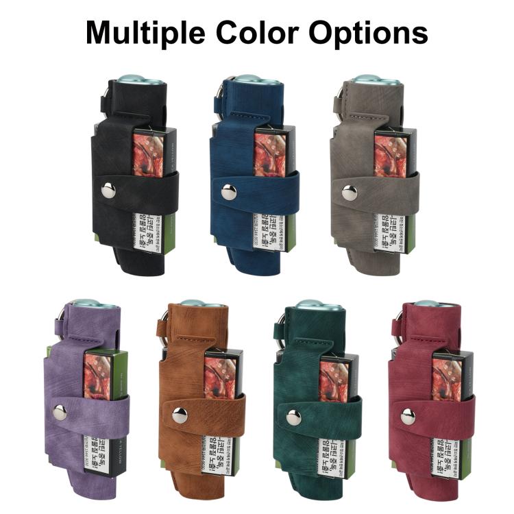 Portable Retro Pattern Electronic Cigarette and Cigarette Leather Case with Hook