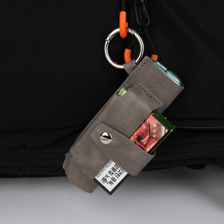 Portable Retro Pattern Electronic Cigarette and Cigarette Leather Case with Hook