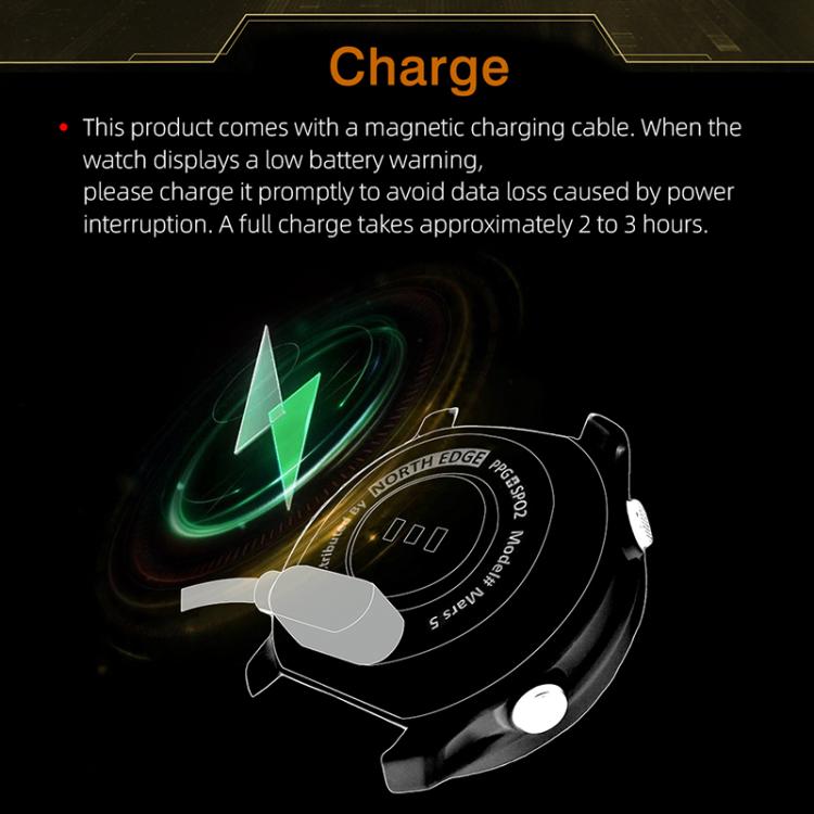 NORTH EDGE MARS 5 Outdoor Men Smart Sports Watch Support Heart Rate / Blood Oxygen Monitoring