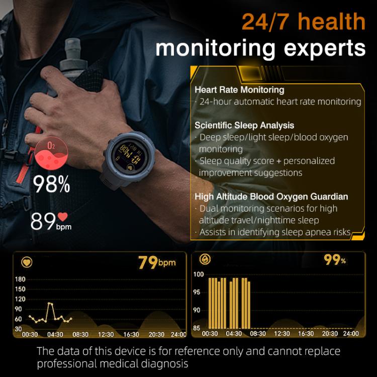 NORTH EDGE MARS 5 Outdoor Men Smart Sports Watch Support Heart Rate / Blood Oxygen Monitoring