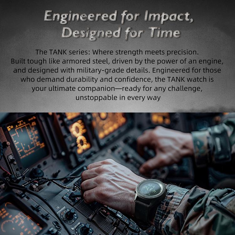 NORTH EDGE TANK 3 Outdoor Waterproof Men Sports Watch Support Pedometer and Compass