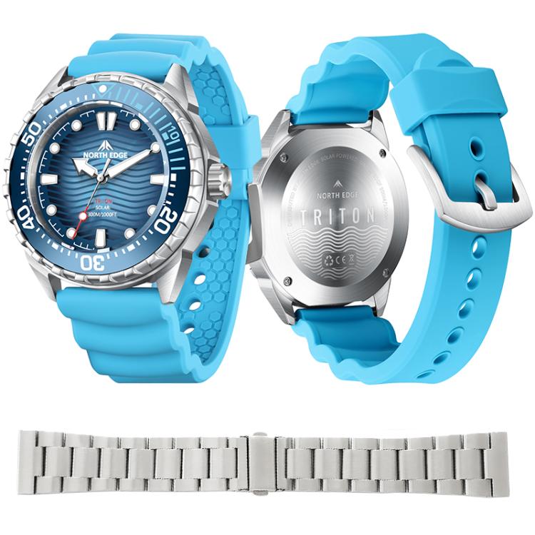NORTH EDGE TRITON Outdoor Dive Men Solar Luminous Quartz Watch