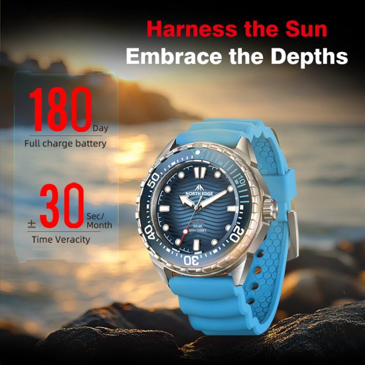NORTH EDGE TRITON Outdoor Dive Men Solar Luminous Quartz Watch