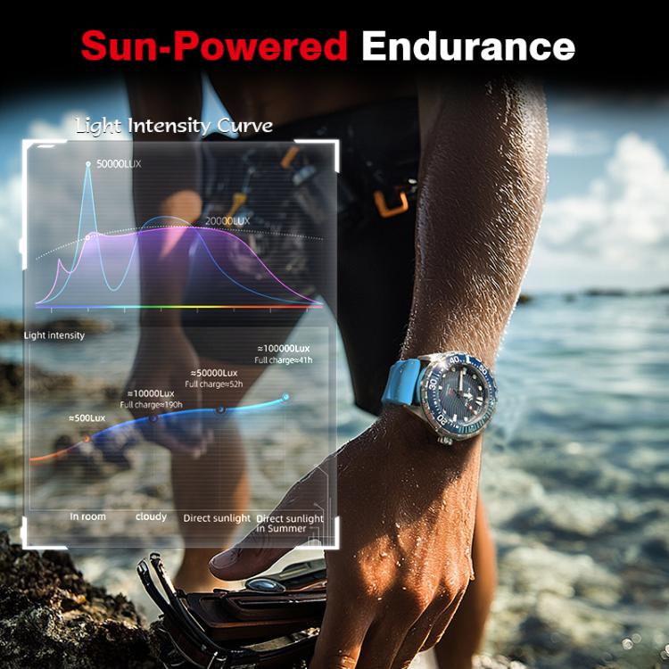NORTH EDGE TRITON Outdoor Dive Men Solar Luminous Quartz Watch