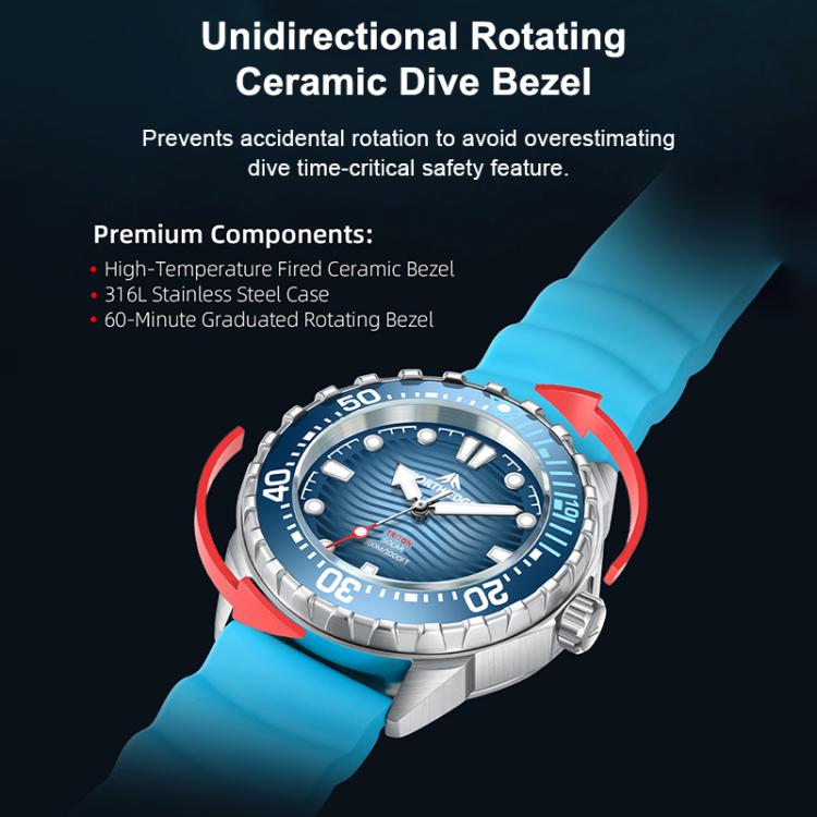 NORTH EDGE TRITON Outdoor Dive Men Solar Luminous Quartz Watch