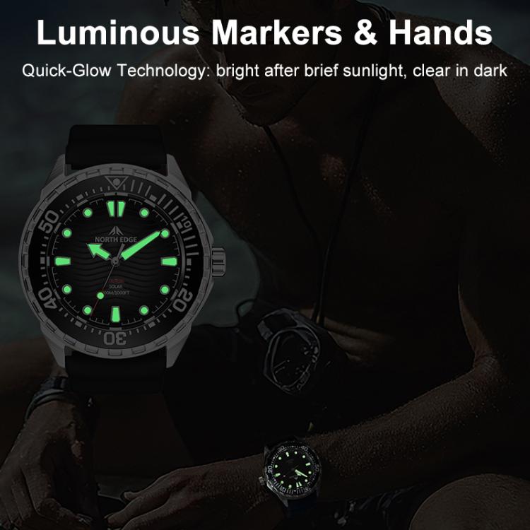 NORTH EDGE TRITON Outdoor Dive Men Solar Luminous Quartz Watch