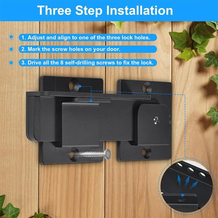 Heavy Duty Metal Door Latch with Padlock Hole Flip Door Lock for Wooden Doors