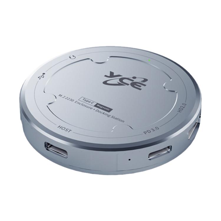 YCE-V195H USB-C / Type-C to PD3.0, HD2.0, USB3.2, 3.5mm, M.2 NVMe Magnetic Hard Drive Enclosure