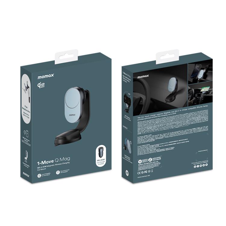 Momax CM38Q22 1-Move Q.Mag 25W Magnetic Wireless Fast Charging Car Mount
