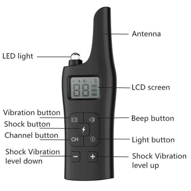 Remote Control Electric Shock Vibration Warning Pet Barking Stopper Waterproof Electronic Collar