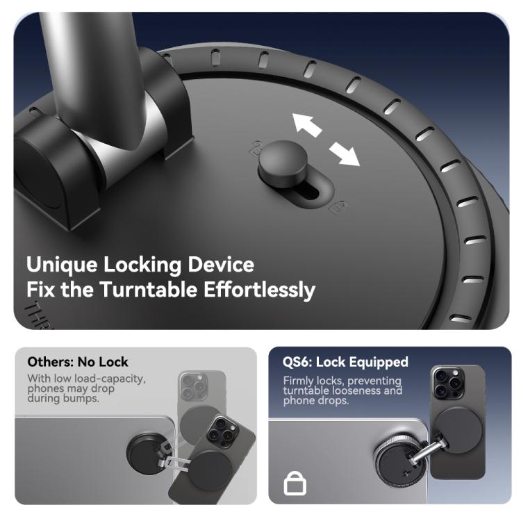 ROCK QS6 Upgraded Vacuum Suction Cup Magnetic Phone Car Holder