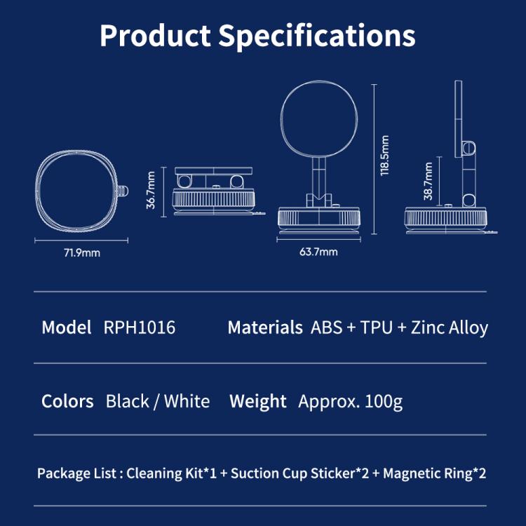 ROCK QS6 Upgraded Vacuum Suction Cup Magnetic Phone Car Holder