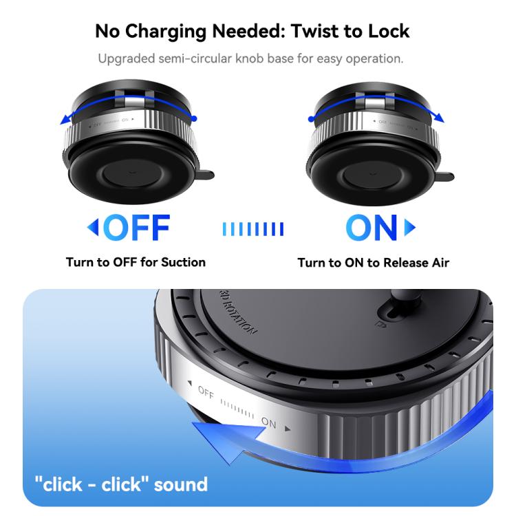 ROCK QS6 Upgraded Vacuum Suction Cup Magnetic Phone Car Holder