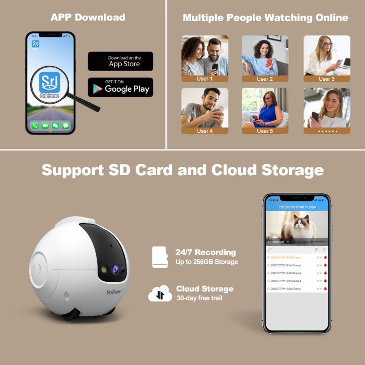 SriHome DH013 4MP Smart Pet Robot Camera