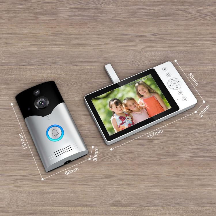 SriHome DH051+DH002+DH005 5 inch HD Screen PIR Visual Doorbell Camera Set
