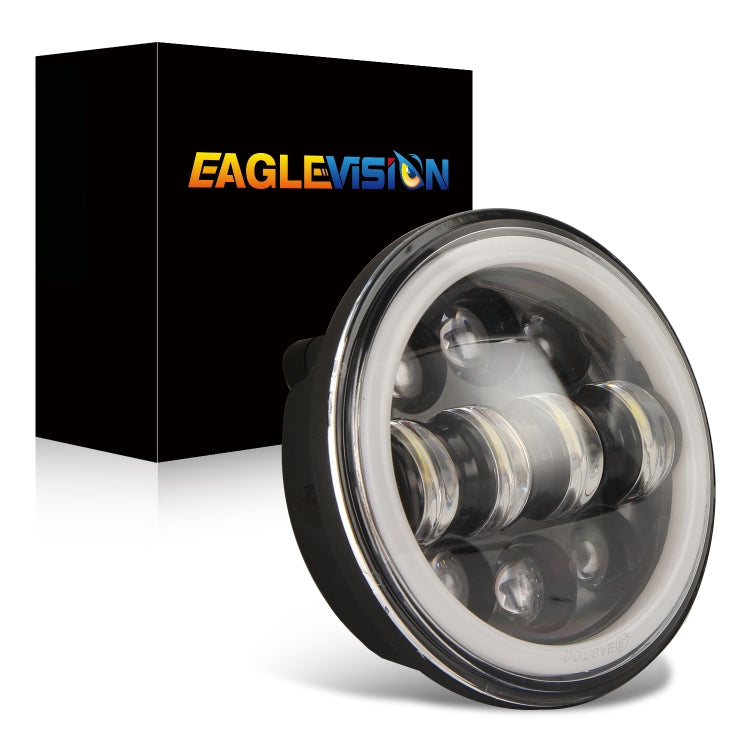EagleVision DC9-30V 35W 6000K 4000LM 5.75 inch Round Motorcycle 6LEDs Headlight with Angel Eye for Harley-Davidson