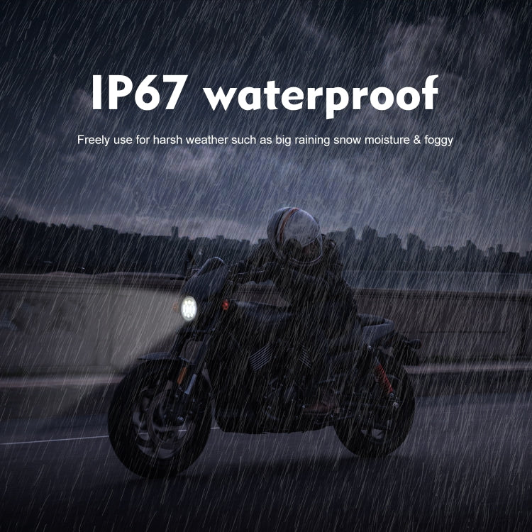 EagleVision DC9-30V 35W 6000K 4000LM 5.75 inch Round Motorcycle 6LEDs Headlight with Angel Eye for Harley-Davidson