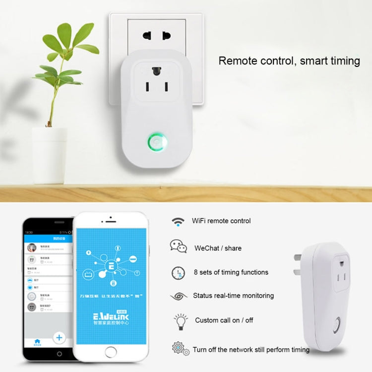 S20 WiFi Smart Power Plug Socket Wireless Remote Control Timer Power Switch, Compatible with Alexa and Google Home, Support iOS and Android, US Plug