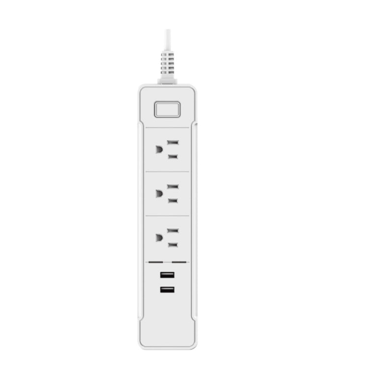 C198B 2 USB Ports + 3 US Sockets WiFi Smart Power Plug Socket, Compatible with Alexa and Google Home, AC 110V-240V, US Plug