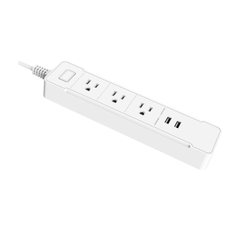 C198B 2 USB Ports + 3 US Sockets WiFi Smart Power Plug Socket, Compatible with Alexa and Google Home, AC 110V-240V, US Plug