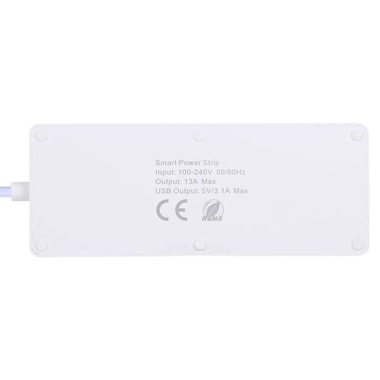 4 x USB Ports + 4 x UK Plug Jack 13A Max Output WiFi Remote Control Smart Power Socket Works with Alexa & Google Home, AC 100-240V, UK Plug