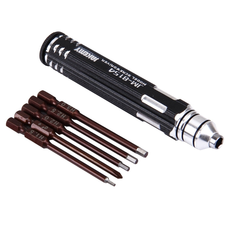 JAKEMY JM-8154 6 in 1 Model Screwdriver Set with 65mm S-2 Precision Bits(Cross 3.0, Hexagon H1.5 & H2.0 & H2.5 & H3.0)