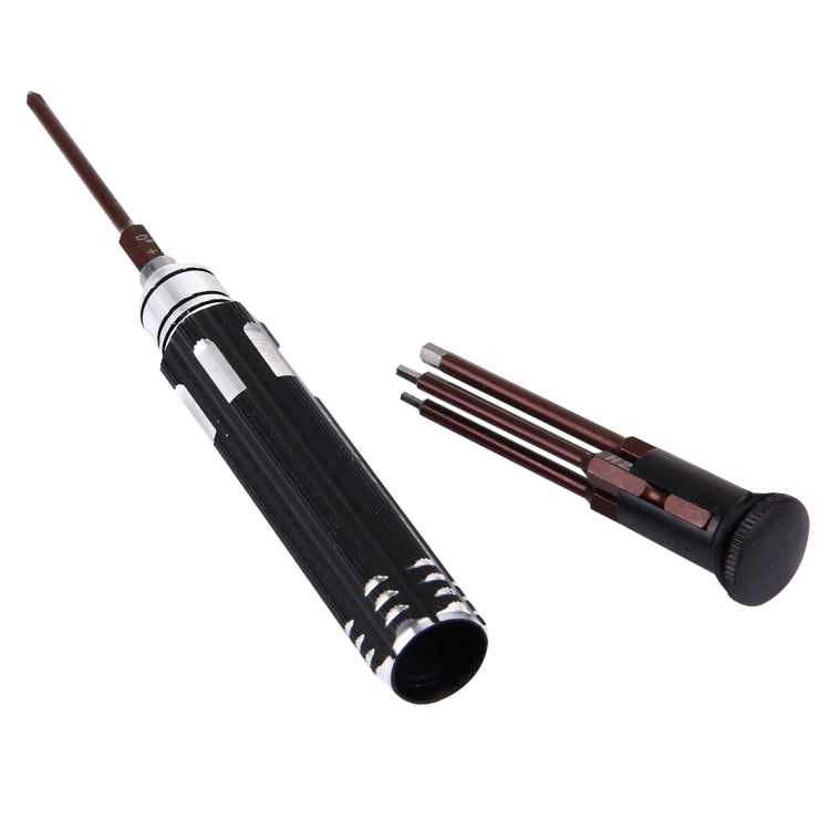 JAKEMY JM-8154 6 in 1 Model Screwdriver Set with 65mm S-2 Precision Bits(Cross 3.0, Hexagon H1.5 & H2.0 & H2.5 & H3.0)
