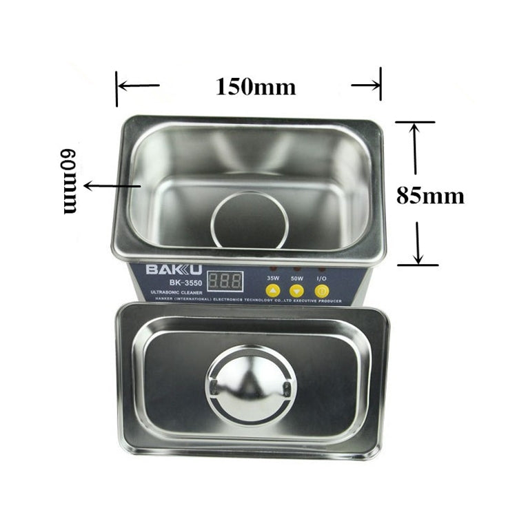 BAKU BK-3550 35W / 50W Adjustable 0.8L LCD Display Ultrasonic Cleaner, AC 110V, US Plug