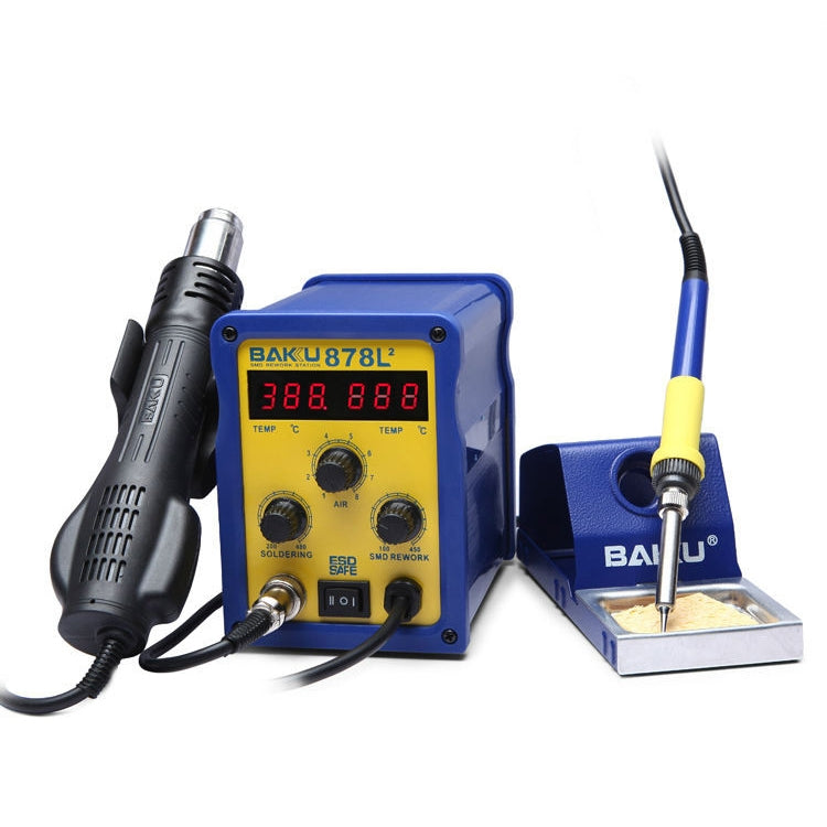 BAKU BK-878L2 AC 110V LED Display 2 in 1 Hot Air Gun Soldering Iron Soldering Station