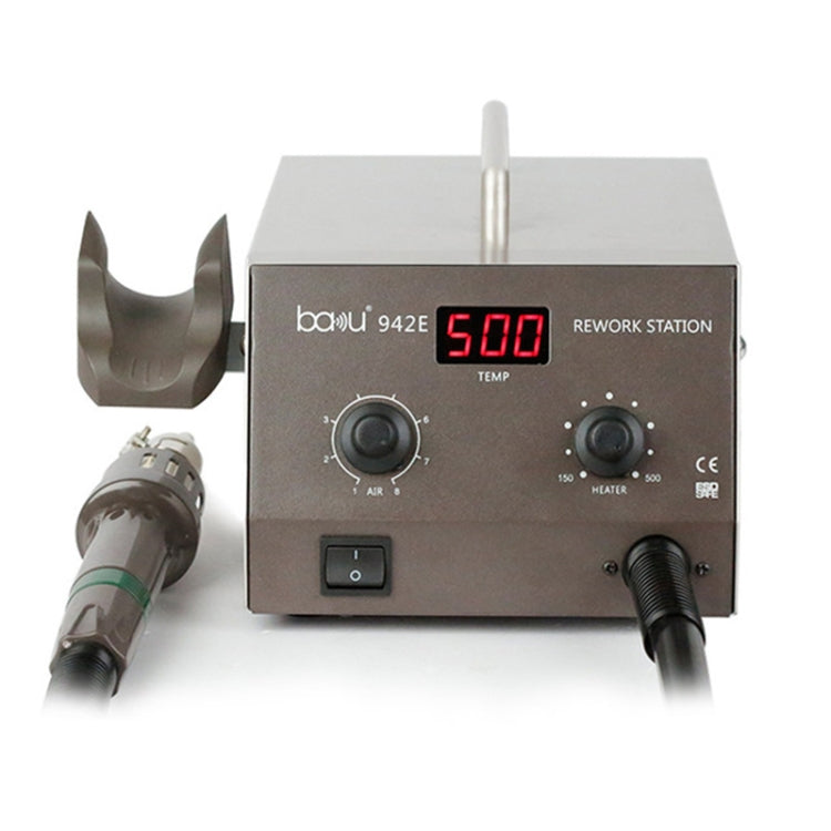 BAKU BA-942E 220V Digital Display Adjustable Temperature Hot Air Gun Desoldering Station Set, EU Plug