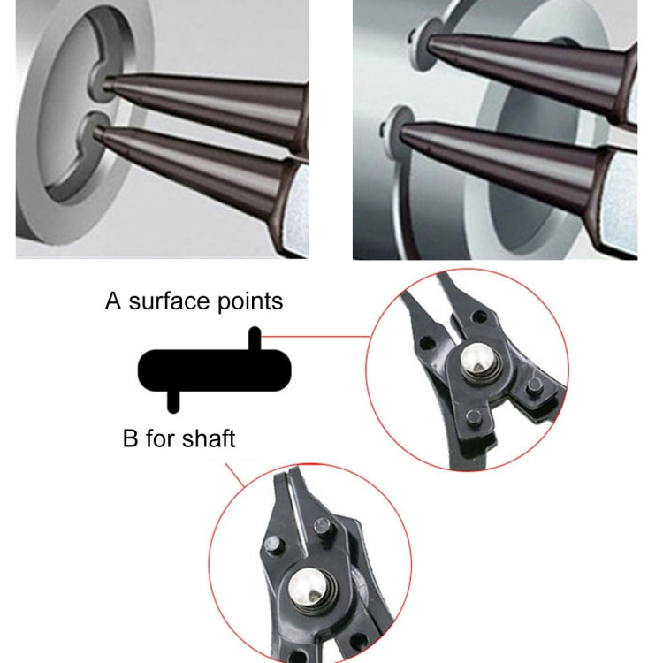 4 in 1 Pliers 10-15mm Snap Ring Circlip Plier Combination Retaining Clip 45-180 Degree