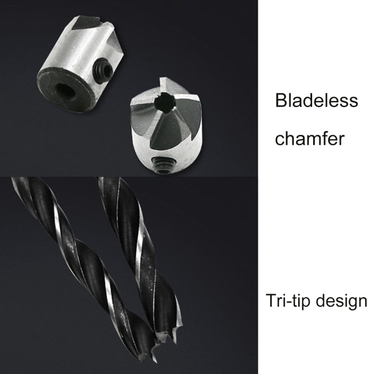 7 in 1 Woodworking Countersink Chamfer Three-Pointed High-Speed Steel Drill Bits Set, 3-10mm