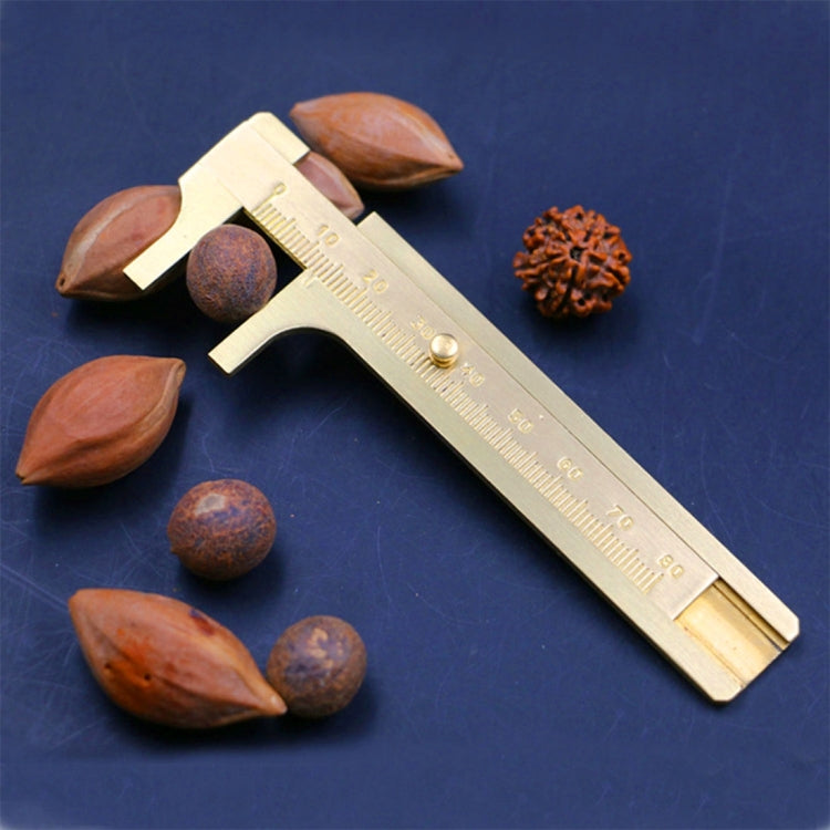 Portable Mini Brass Sliding 80mm Gauge Vernier Bead Jewelry Measuring Caliper