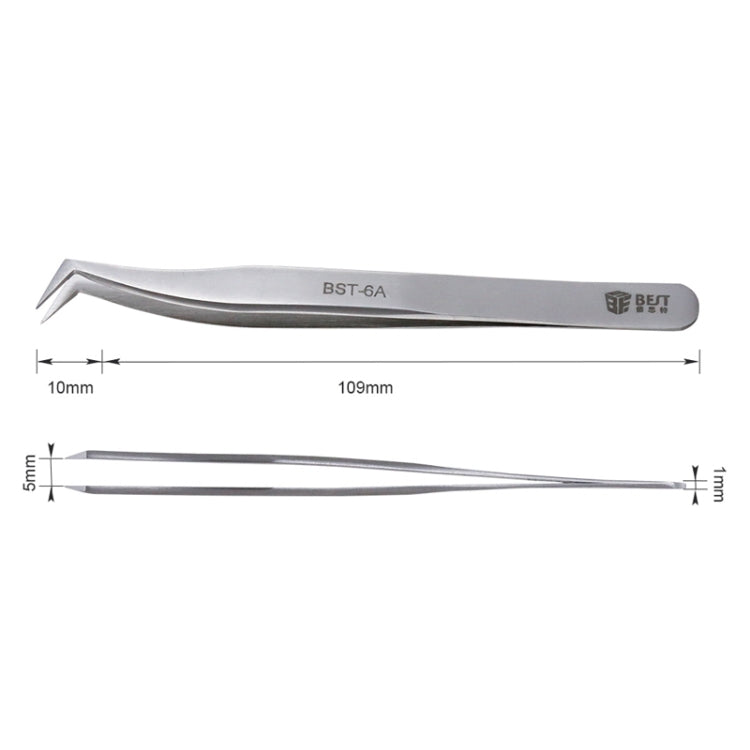 BEST BST-6A   Practical Stainless Steel Eyelash Extension Tweezers