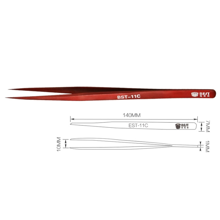 BEST BST-11C Extra Fine Point  Color Eyebrow Tweezer