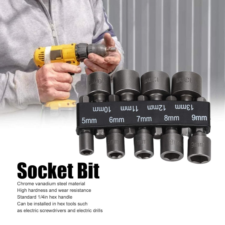 9 PCS/Set 5-13mm Screwdriver Drive Head Socket Wrench